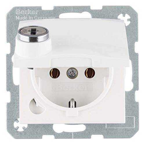 Berker 47638989 SCHUKO Steckdose m. Steckklemme,Klappd.,Schloss, S.1,polarweiß glänzend Mesch Shop Berker 47638989 SCHUKO Steckdose m. Steckklemme,Klappd.,Schloss, S.1,polarweiß glänzend Mesch Shop